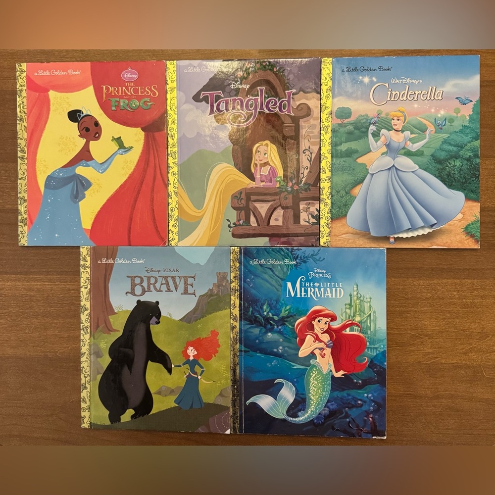 Book Bundle: 5 Disney Princess Little Golden Books